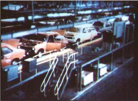 Picture of Hillman Avengers being built, taken from TV programme.