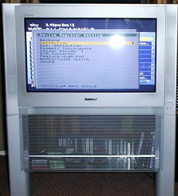 Picture of Sony 28FX65 TV, displaying a "secret" adjustment menu.